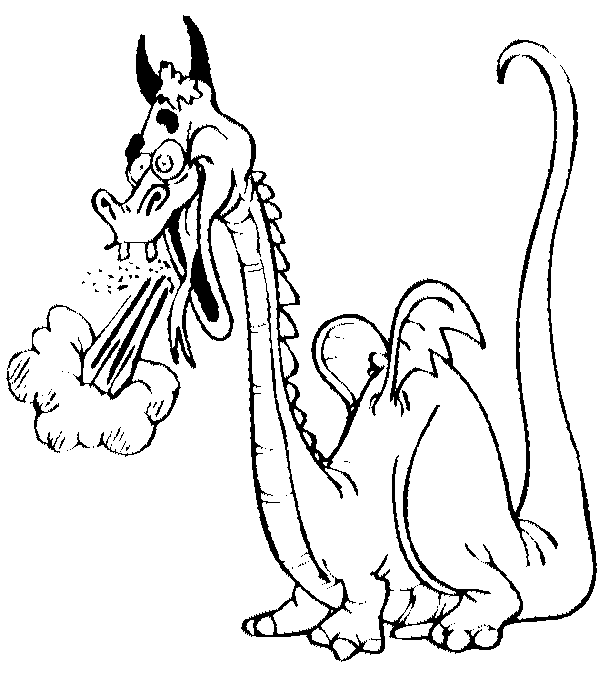 Fire Breathing Dragon I Colouring Page